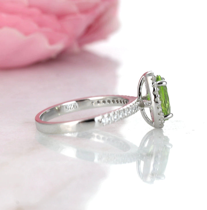 Iris Peridot Ring- Sterling Silver