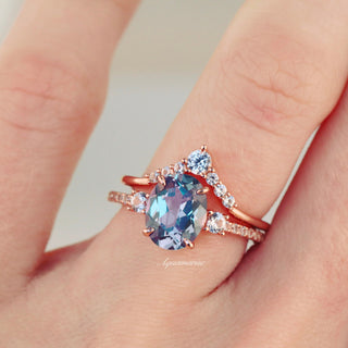 Bella Oval Cut Alexandrite Ring Set in 14K Rose Gold Vermeil
