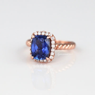 Hazel Ceylon Sapphire Ring- 14K Rose Gold Vermeil