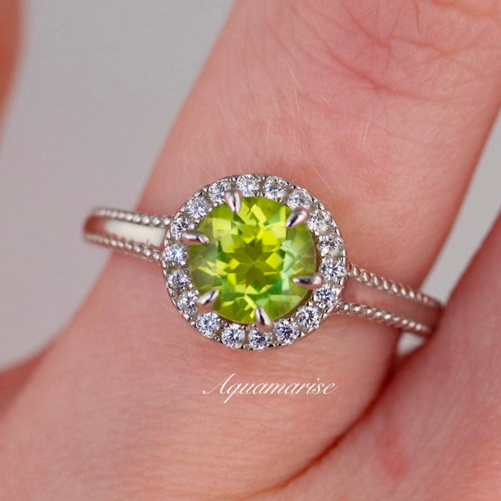 Ella Natural Peridot Ring- Sterling Silver