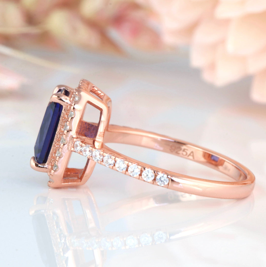 Rae Ceylon Sapphire Ring- 14K Rose Gold Vermeil