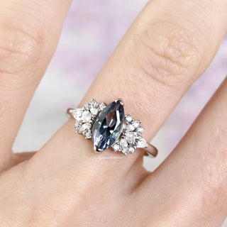 Adeline Marquise Cut Alexandrite Ring in Sterling Silver