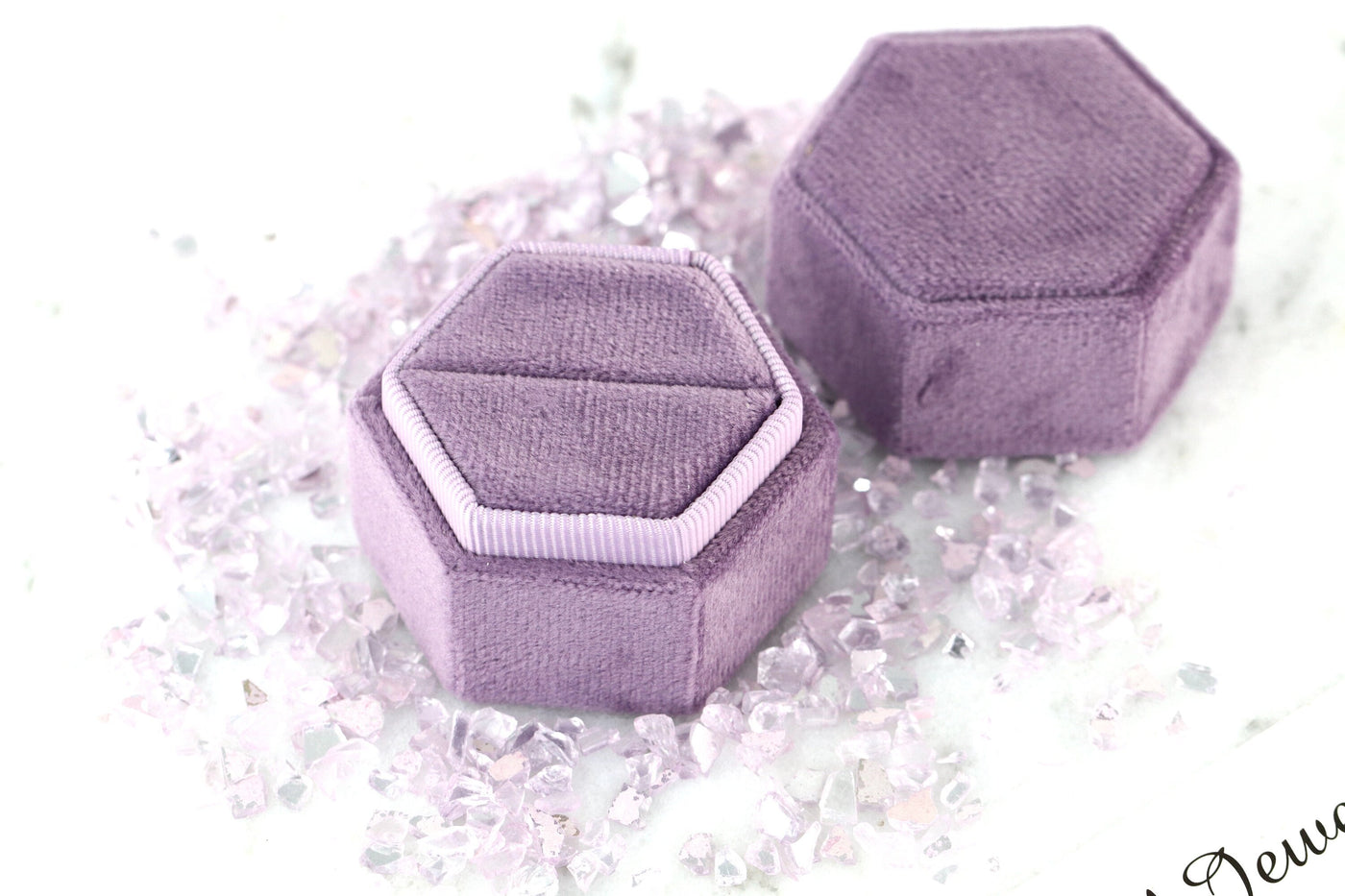 Luxury Velvet Hexagon Ring Box