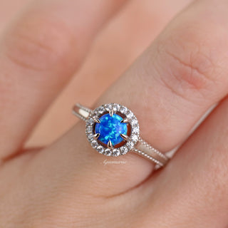 Ella Blue Fire Opal Ring in Sterling Silver