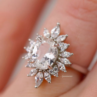 Aurora White Sapphire Ring- Sterling Silver