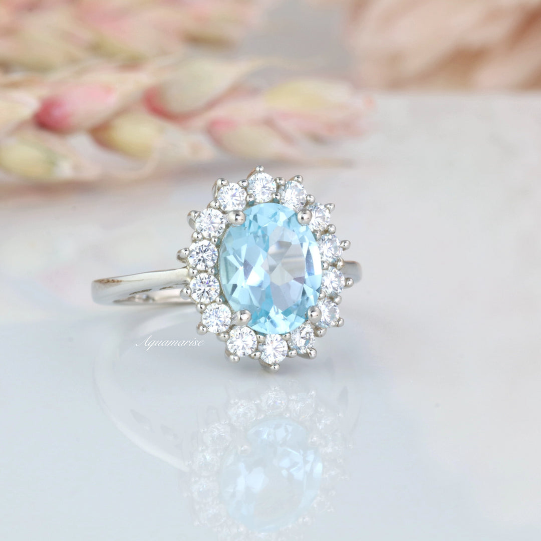 Diana Aquamarine Ring- Sterling Silver