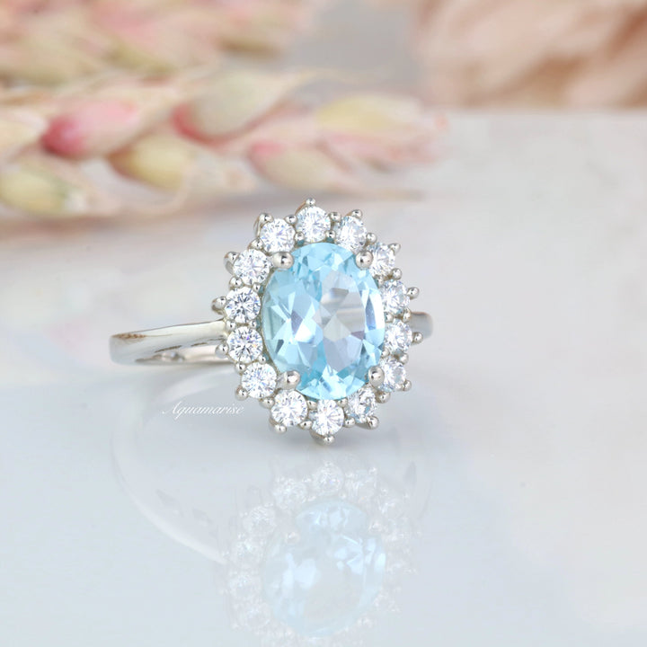 Diana Aquamarine Ring- Sterling Silver