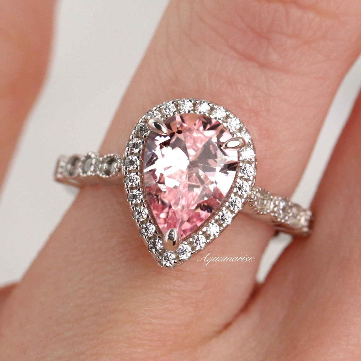 Luxe Pink Sapphire Ring- Sterling Silver