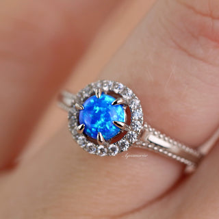 Ella Blue Fire Opal Ring in Sterling Silver