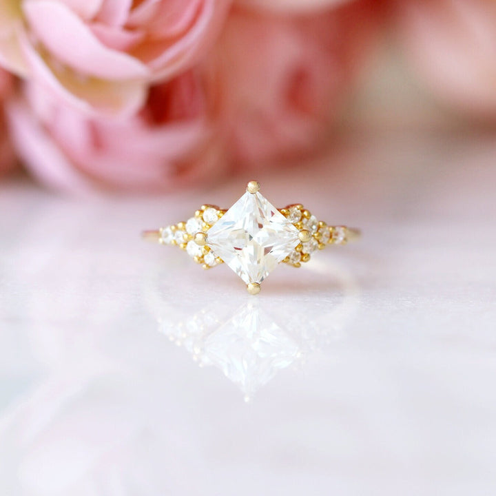 Ellie Simulated Diamond (cz) Ring - 14K Yellow Gold Vermeil