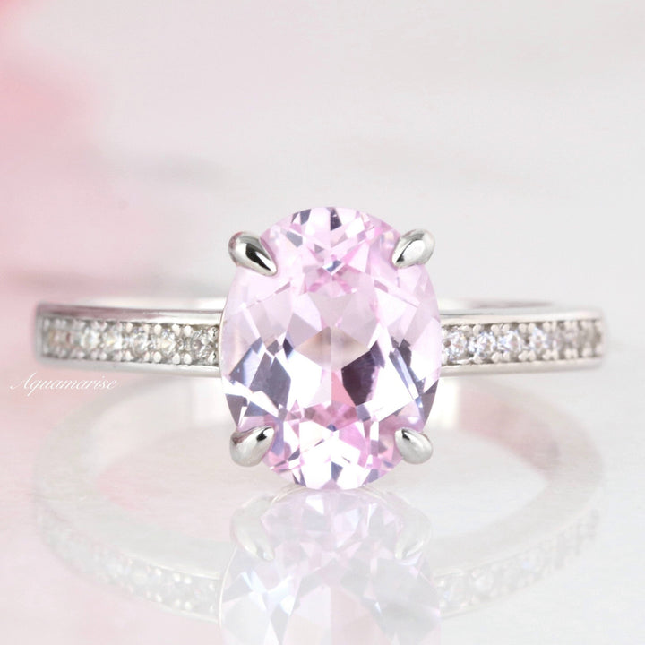 Ava Natural Pink Sapphire Ring- Sterling Silver