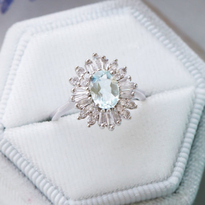 Victoria Natural Aquamarine Ring- Sterling Silver