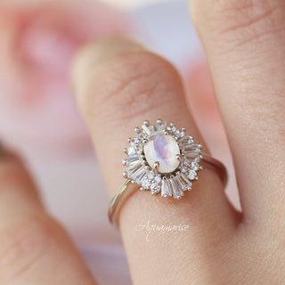 Victoria Natural Moonstone Ring in Sterling Silver