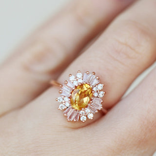 Victoria Natural Citrine Ring in 14K Rose Gold Vermeil