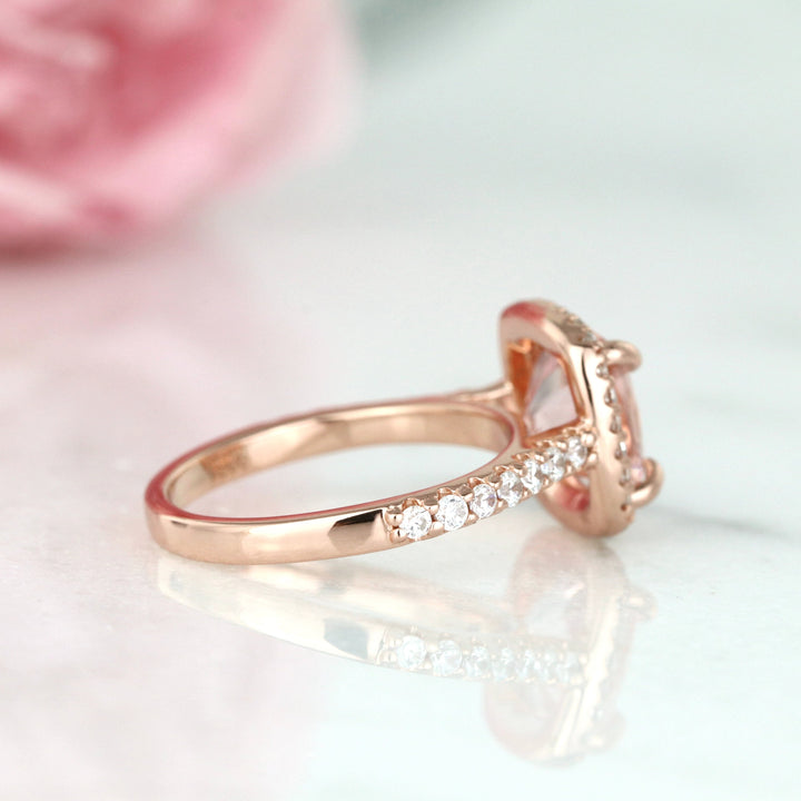 Belle Morganite Ring- 14K Rose Gold Vermeil