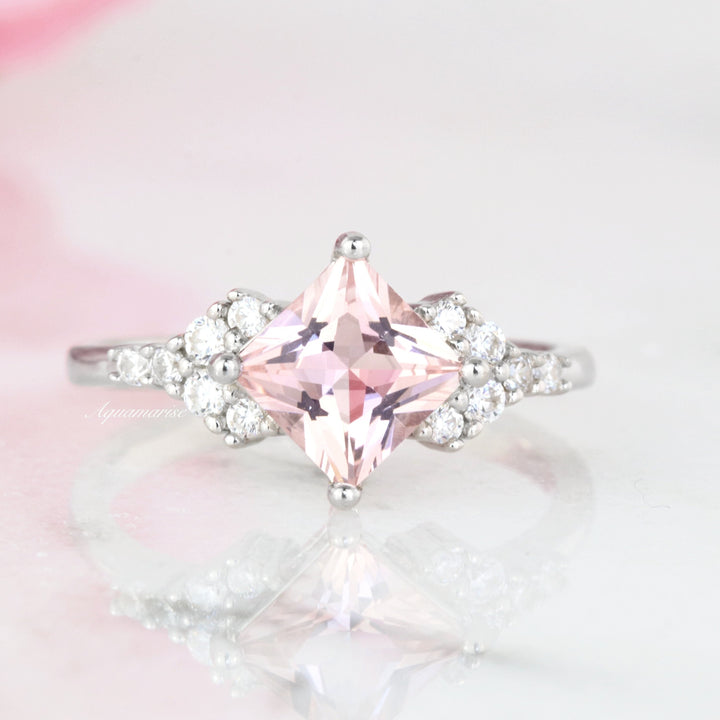 Ellie Morganite Ring- Sterling Silver