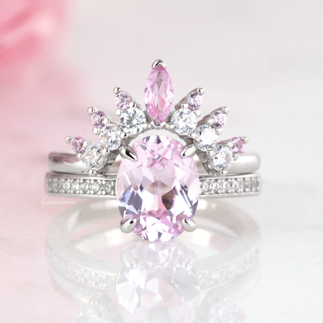 Ava Natural Pink Sapphire Ring- Sterling Silver