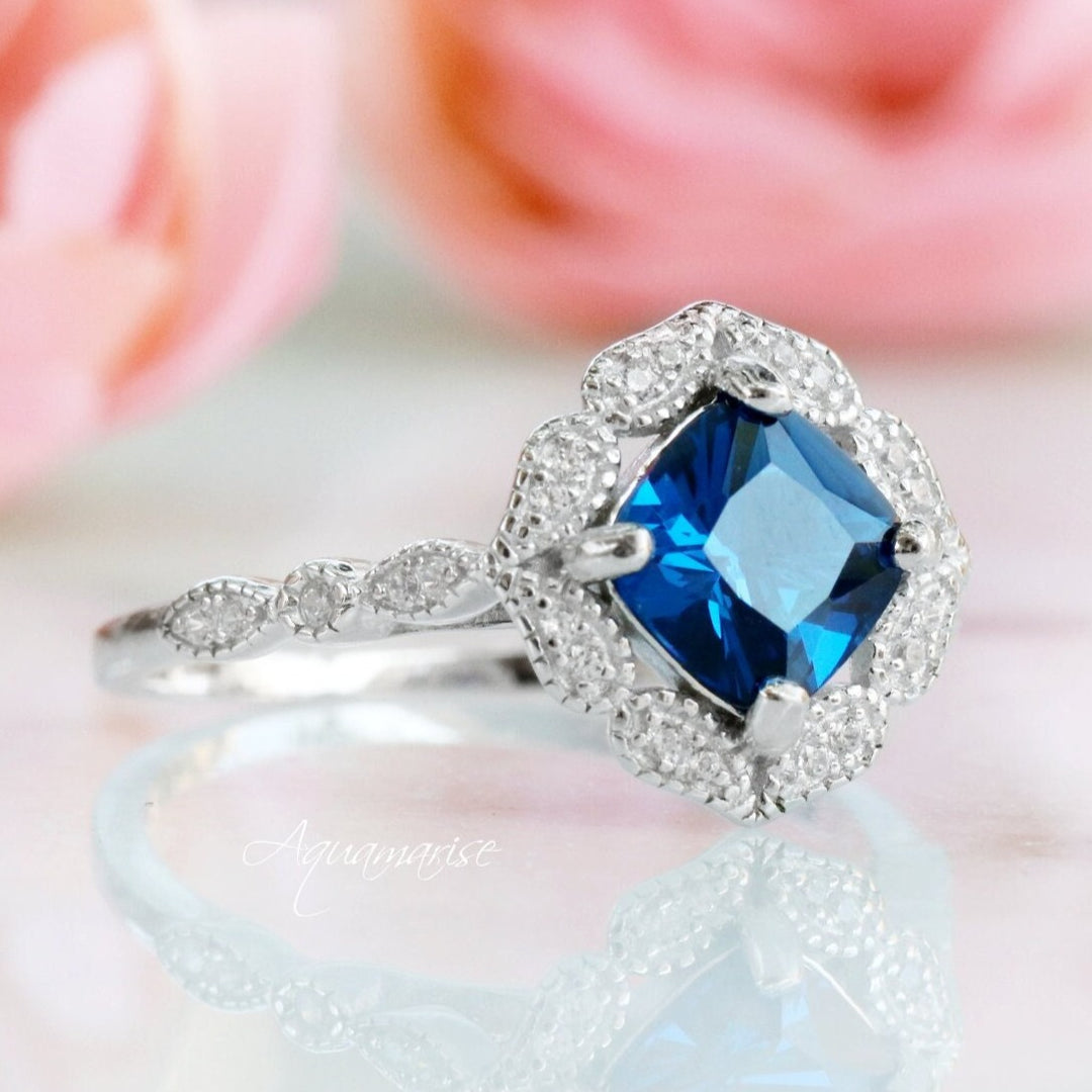 Luxe Sapphire Ring -Sterling Silver