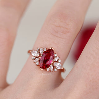 Adeline Ruby Ring- 14K Rose Gold Vermeil