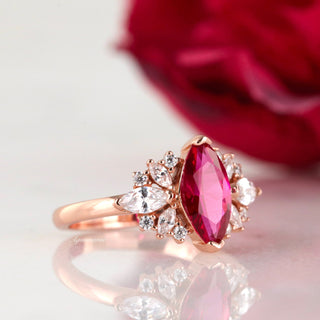 Adeline Ruby Ring- 14K Rose Gold Vermeil