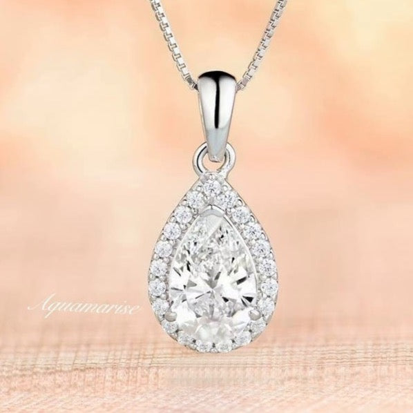 Vera White Sapphire Necklace- Sterling Silver