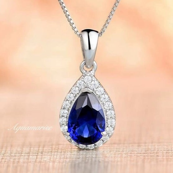 Vera Sapphire Necklace- Sterling Silver