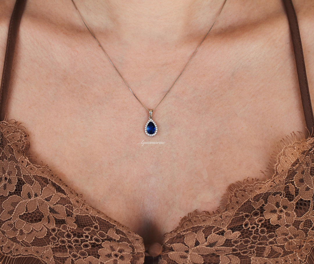 Vera Sapphire Necklace- Sterling Silver