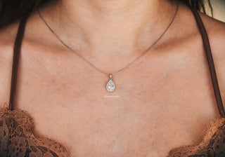 Vera Teardrop White Sapphire Necklace in Sterling Silver
