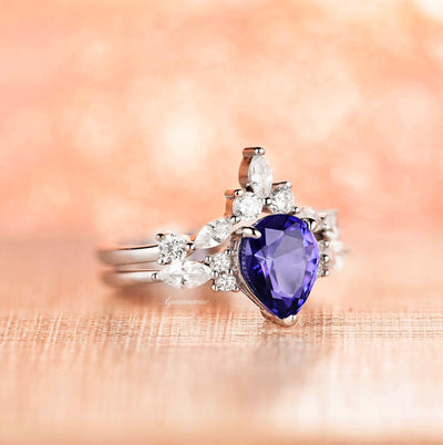 Evelyn Tanzanite Ring Set- Sterling Silver