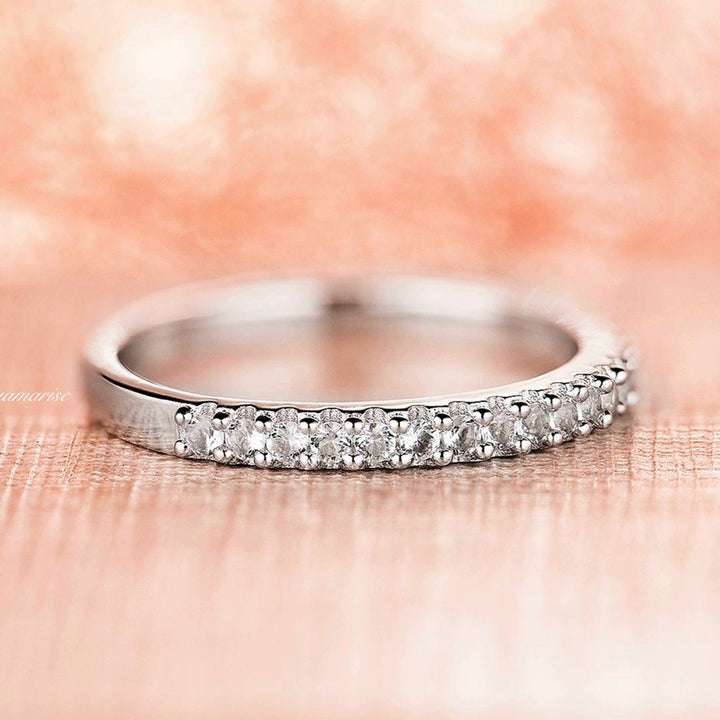 2MM Diamond Wedding Band- 14K White Gold