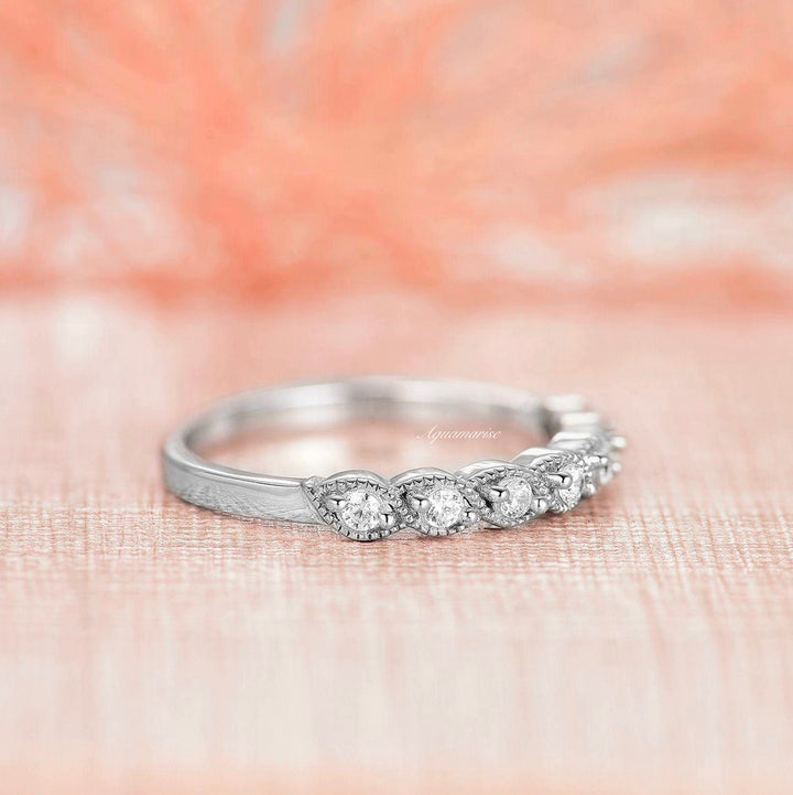 White Sapphire Band- Sterling Silver