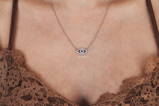 Evil Eye Tanzanite Necklace in Sterling Silver