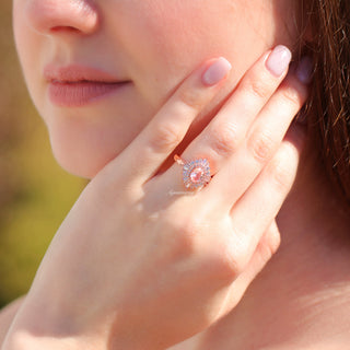 Victoria Vintage Morganite Engagement Ring in 14K Solid Rose Gold