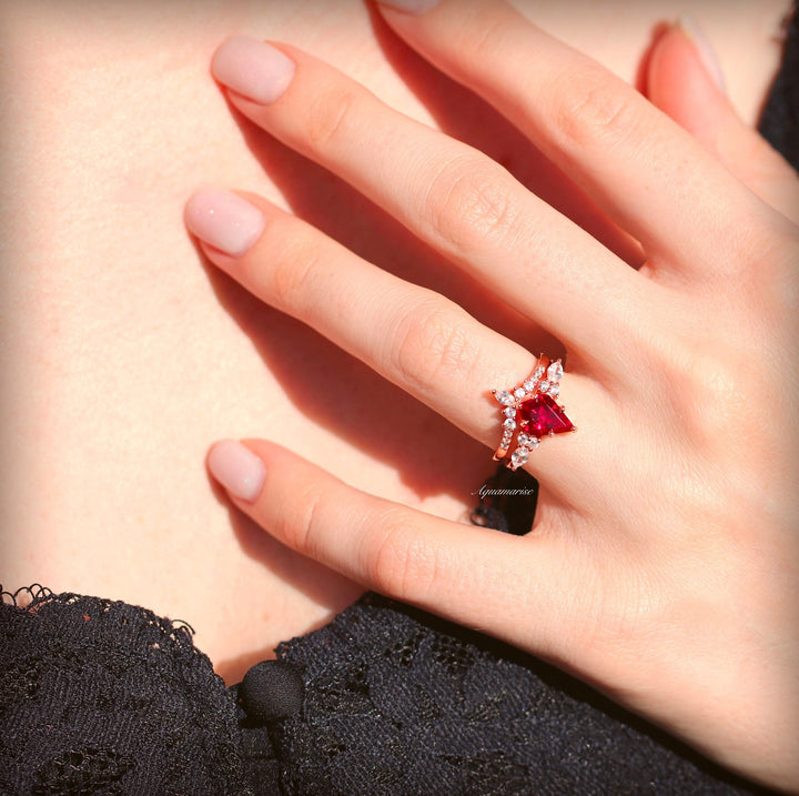 Skye Kite™  Ruby Ring Set- 14K Rose Gold Vermeil