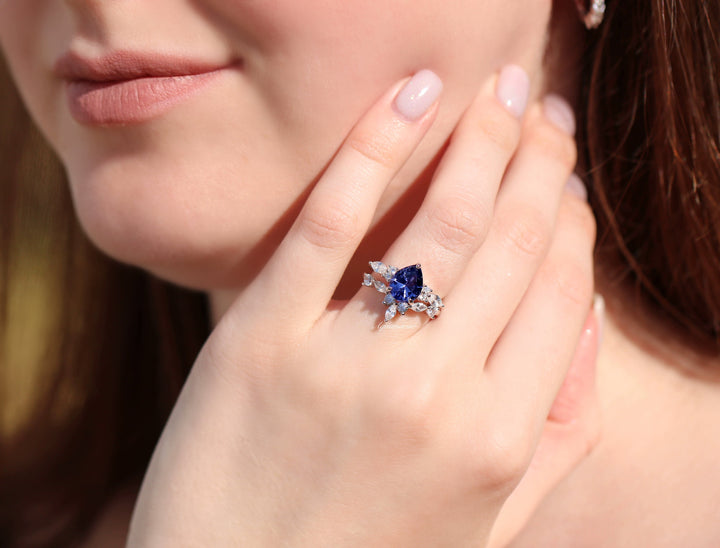 Evelyn Tanzanite Ring Set- Sterling Silver