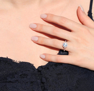Aquamarine Ring- Sterling Silver by Aquamarise, showcasing a round soft blue aquamarine set in a vintage-inspired sterling silver band, perfect for March birthstone or promise ring gifts.