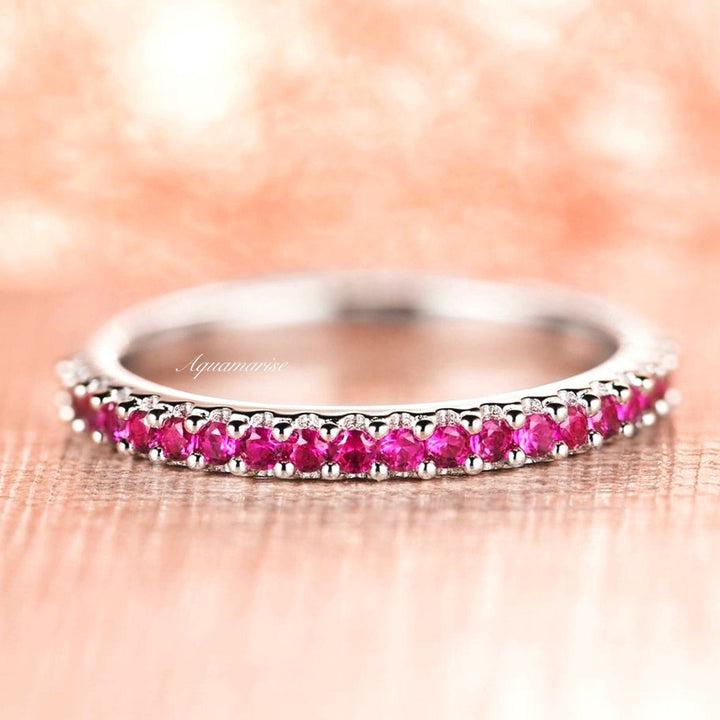 Valencia Ruby Band- Sterling Silver