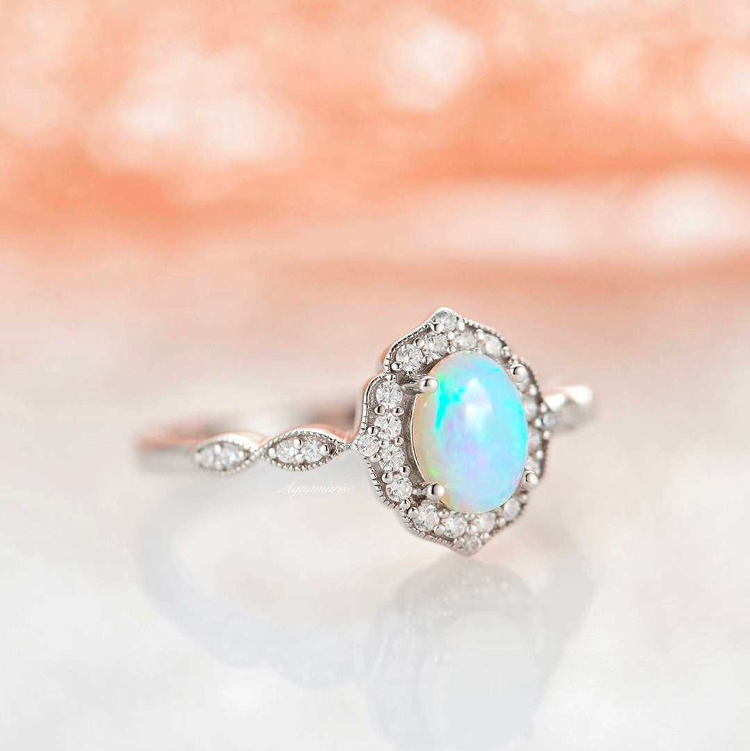 Cordelia Australian Opal Ring- Sterling Silver