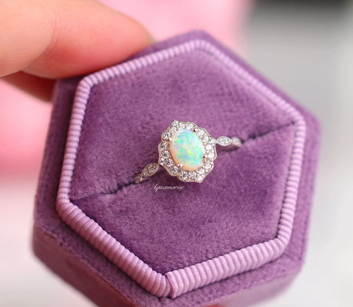 Cordelia Australian Opal Ring- Sterling Silver