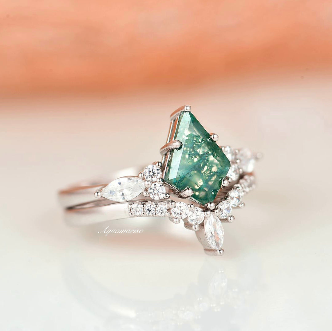 Skye Kite™  Green Moss Agate Ring- Sterling Silver