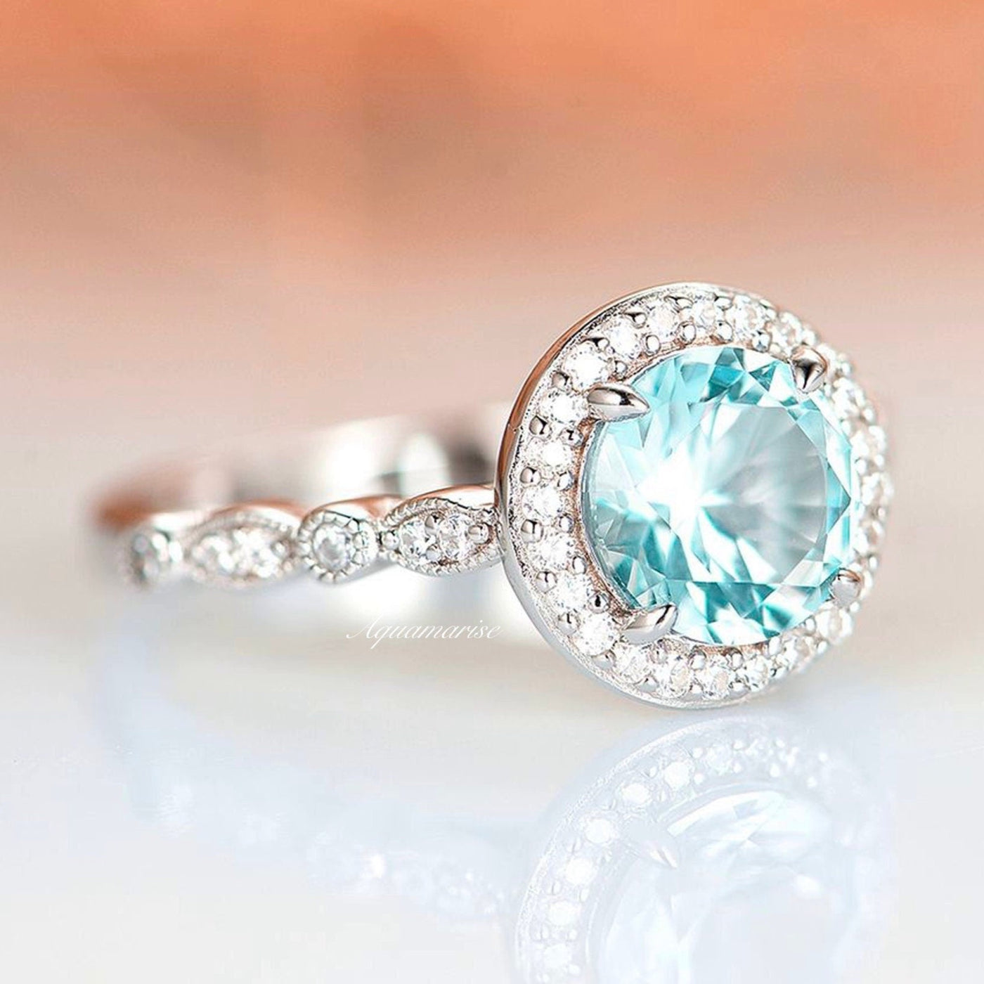Luxe Aquamarine Ring- Sterling Silver