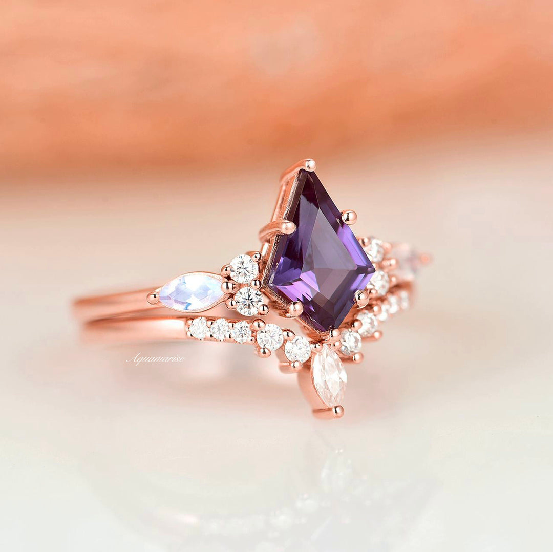 Skye Kite™  Alexandrite & Moonstone Ring Set- 14K Rose Gold Vermeil