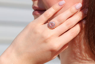 Victoria Vintage Morganite Engagement Ring in 14K Solid Rose Gold