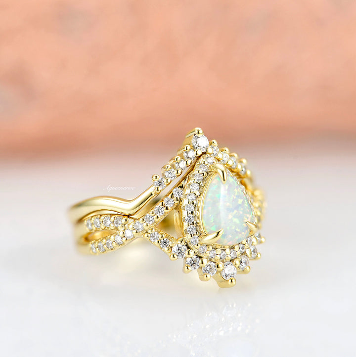 Harper Opal Ring Set-14K Yellow Gold Vermeil