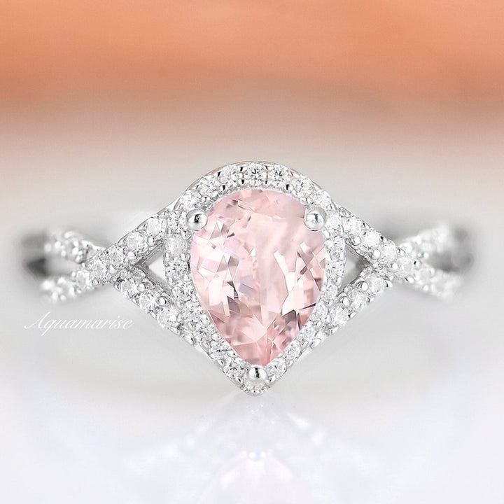 Flair Morganite Ring- Sterling Silver