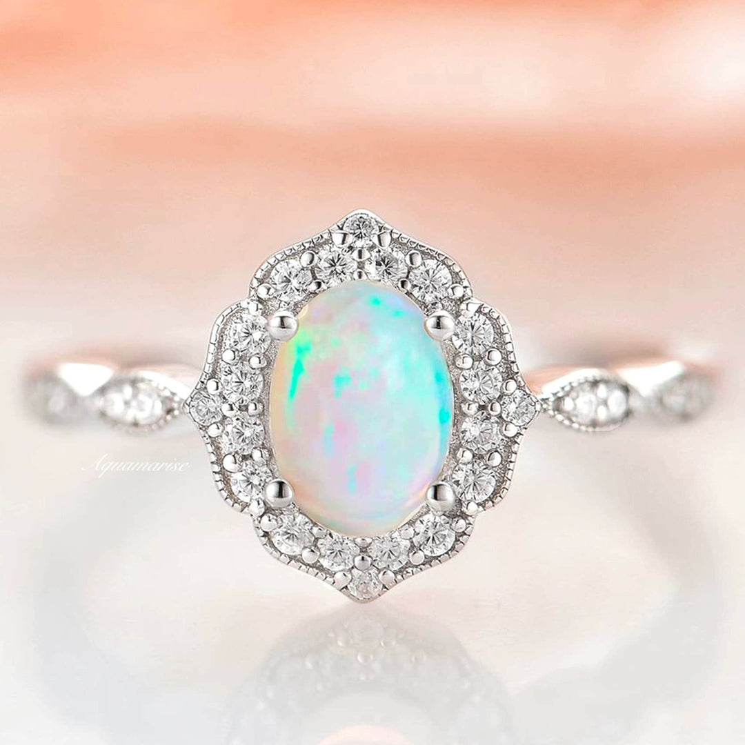 Cordelia Australian Opal Ring- Sterling Silver