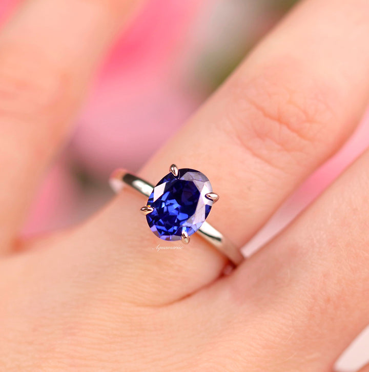 2CT Solitaire Tanzanite Ring- Sterling Silver