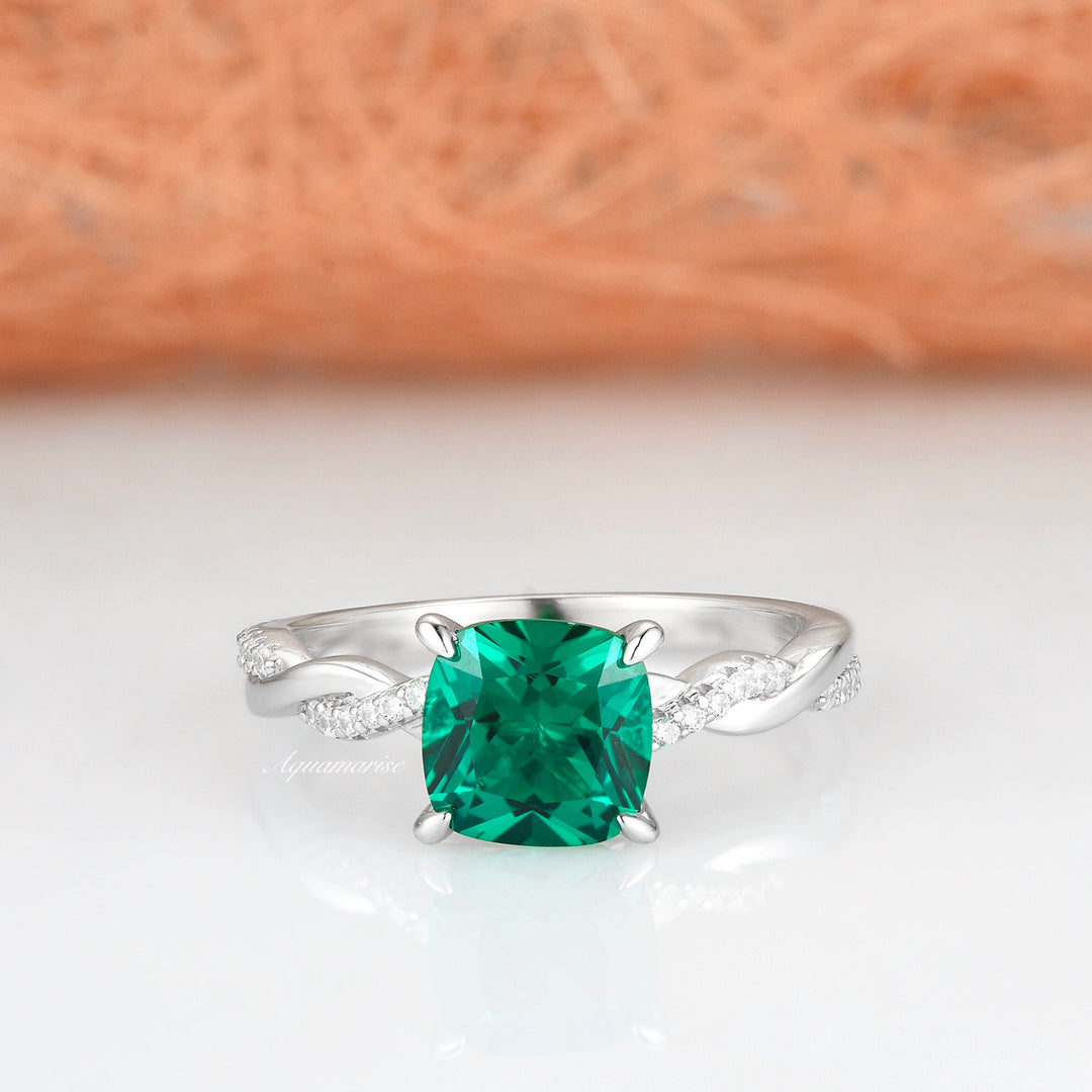 Sophia Emerald Ring- Sterling Silver