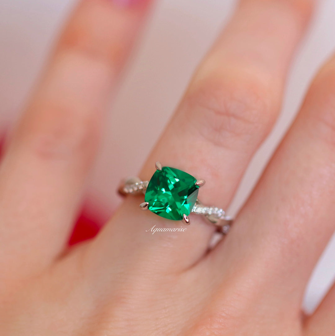 Sophia Emerald Ring- Sterling Silver