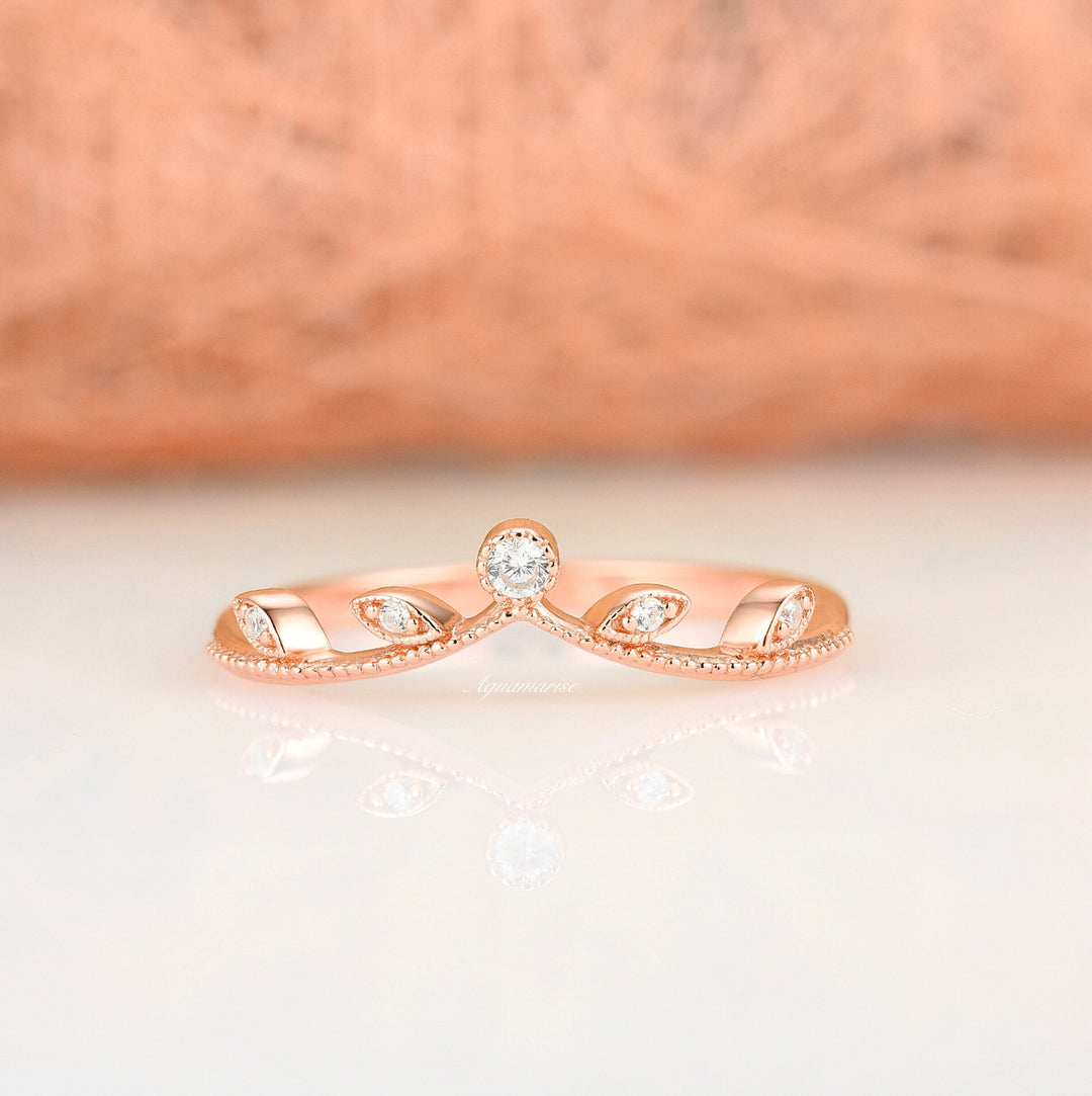 Gemma Curved Band- 14K Rose Gold Vermeil